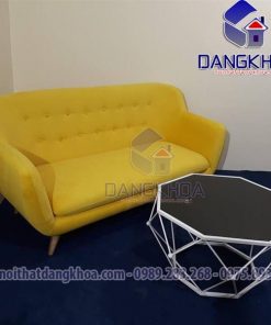 Ghế sofa đơn nỉ màu vàng