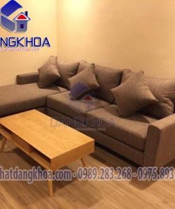 Ghế sofa nỉ chữ L màu nâu giá rẻ nhất Hà Nội