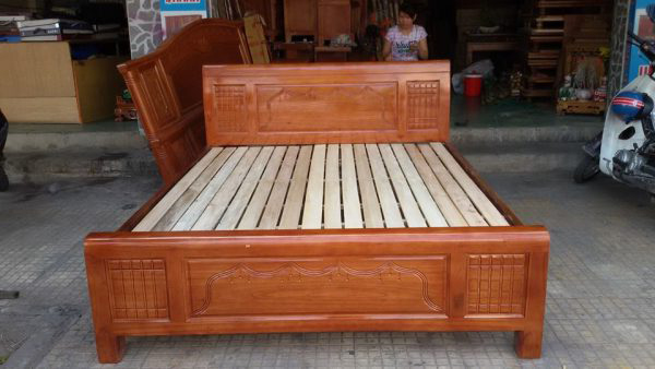 Giường ngủ gỗ xoan ta 1M2 – GNDK04 sang trọng, hiện đại
