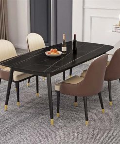 Bộ bàn ăn 4 ghế mặt đá đen nhập khẩu – BADK36
