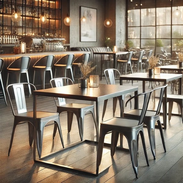 Bàn ghế café kim loại (sắt, inox, nhôm)