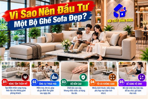 Ảnh: Bộ ghế sofa đẹp tạo điểm nhấn cho không gian phòng khách