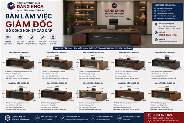 Các loại gỗ công nghiệp thường dùng làm bàn giám đốc