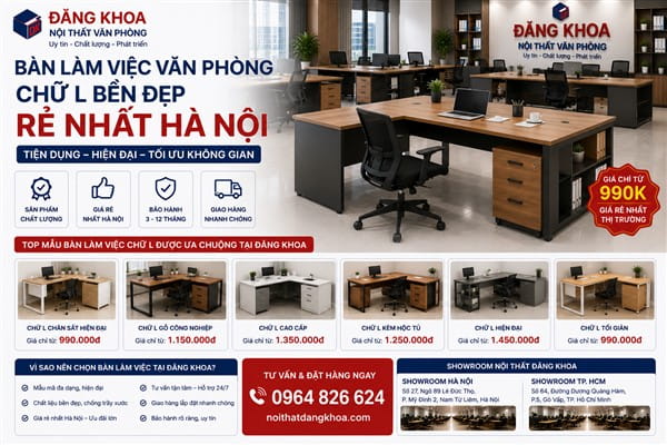 Báo giá bàn làm việc văn phòng chữ L