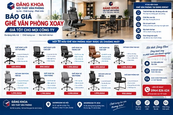Vì sao giá ghế văn phòng xoay có sự chênh lệch
