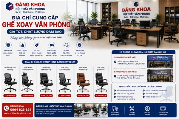 Tiêu chí đánh giá địa chỉ bán ghế xoay văn phòng chất lượng