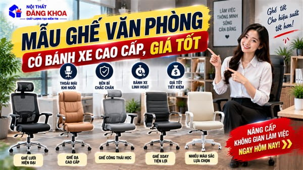 Ảnh: 200+ mẫu ghế văn phòng có bánh xe cao cấp, giá tốt