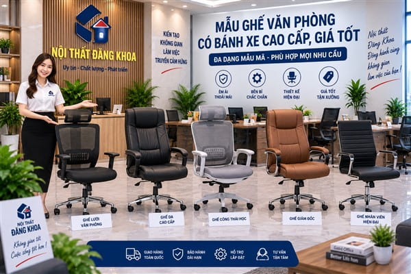 Ảnh: Nhiều mẫu ghế xoay văn phòng có bánh xe
