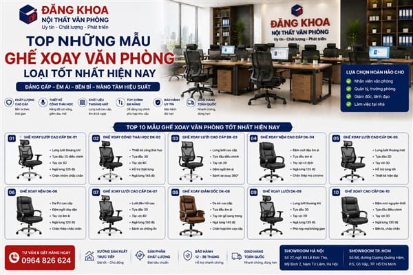 Ghế xoay công thái học lưng lưới toàn phần