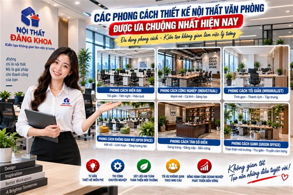 Ảnh: Các phong cách thiết kế nội thất văn phòng được ưa chuộng nhất hiện nay