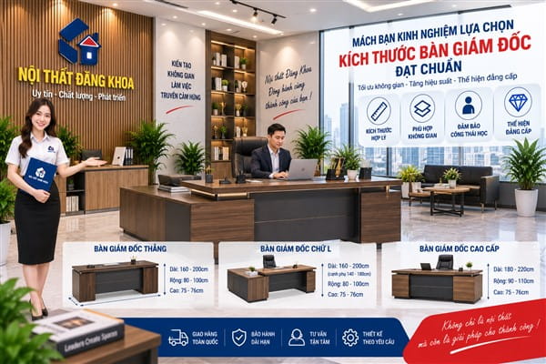 Ảnh: Kích thước bàn giám đốc nhỏ