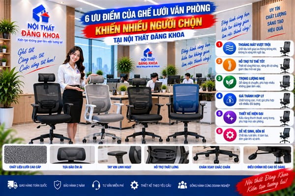 Ảnh: Ghế lưới phù hợp với môi trường làm việc nhiều giờ