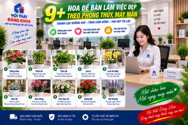 Ảnh: Hoa Đồng Tiền để bàn làm việc – Biểu tượng phú quý và may mắn