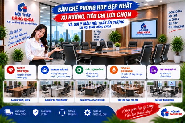Ảnh: Bàn ghế phòng họp đẹp nhất: Xu hướng, tiêu chí lựa chọn và gợi ý mẫu nội thất ấn tượng