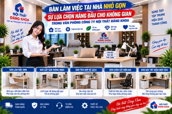 Ảnh: Bàn làm việc tại nhà nhỏ gọn- sự lựa chọn hàng đầu cho không gian