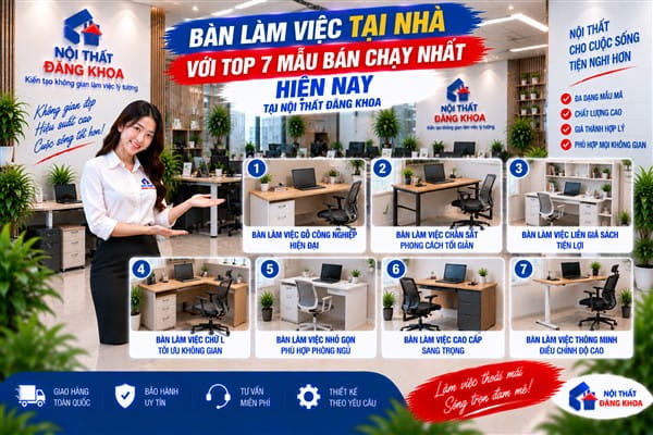 Ảnh: Bàn làm việc tại nhà với top 7 mẫu bán chạy nhất hiện nay