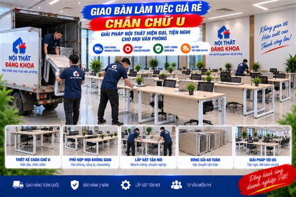 Ảnh: Chân bàn chữ U có thiết kế đơn giản và hiện đại