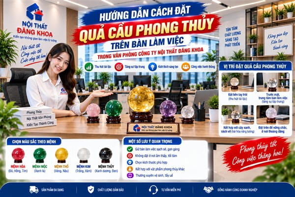 Ảnh: Lợi ích của việc đặt quả cầu phong thủy trên bàn làm việc
