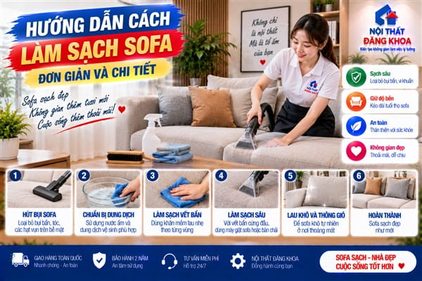 Ảnh: Hướng dẫn cách làm sạch sofa đơn giản và chi tiết