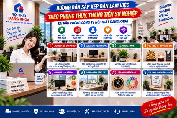 Ảnh: Lợi ích của việc sắp xếp bàn làm việc theo phong thủy