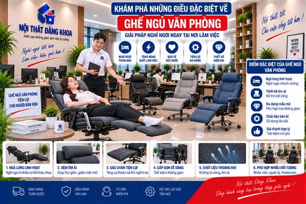 Ảnh: Ghế ngủ văn phòng kết hợp hai chức năng ngồi và nằm nghỉ