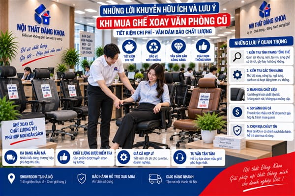 Ảnh: Lợi ích khi mua ghế xoay văn phòng cũ
