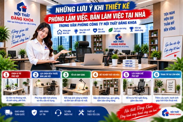 Ảnh: Ưu tiên đặt bàn làm việc gần khu vực có ánh sáng tự nhiên