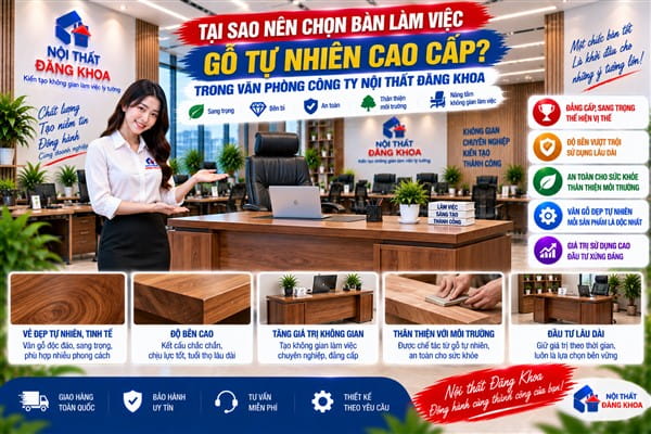 Ảnh: Tại sao nên chọn bàn làm việc gỗ tự nhiên cao cấp?