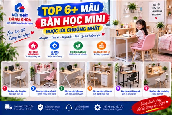 Ảnh: Bàn học gấp gọn có thể kết hợp với khung chân kim loại