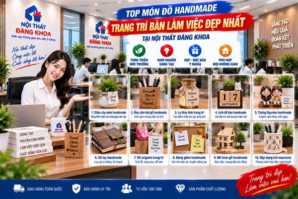 Ảnh: Có thể kết hợp nhiều chậu cây để tạo góc decor bàn làm việc