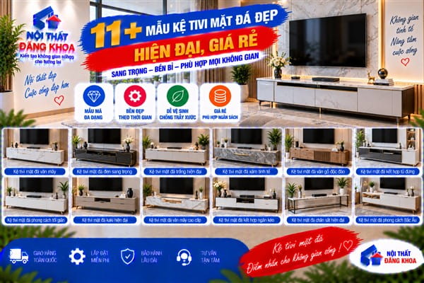 Ảnh: 11+ Mẫu kệ tivi mặt đá đẹp, hiện đại, giá rẻ