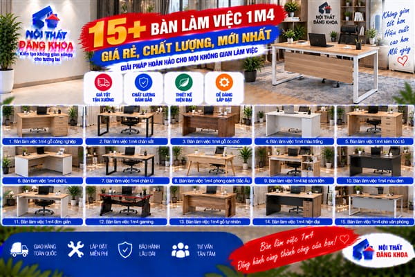 Ảnh: 15+ Bàn làm việc 1m4 giá rẻ, chất lượng, mới nhất