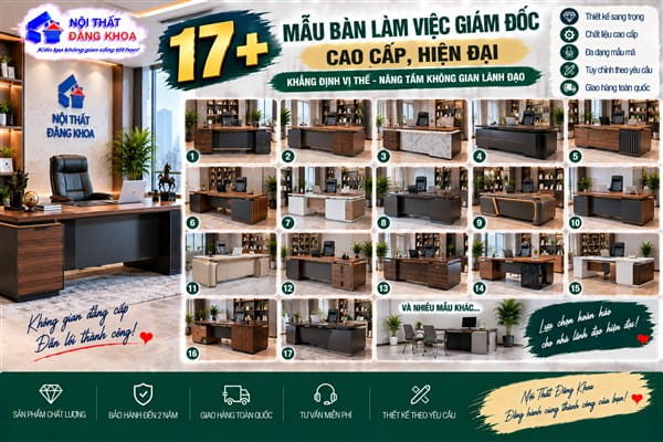 Ảnh: Bàn làm việc giám đốc thường có mặt bàn rộng rãi