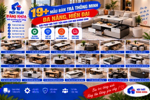 Ảnh: 19+ Mẫu bàn trà thông minh, đa năng, hiện đại