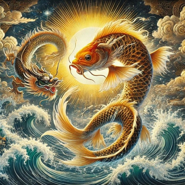 Tranh cá chép hóa rồng