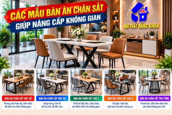 Ảnh: Các mẫu bàn ăn chân sắt giúp nâng cấp không gian