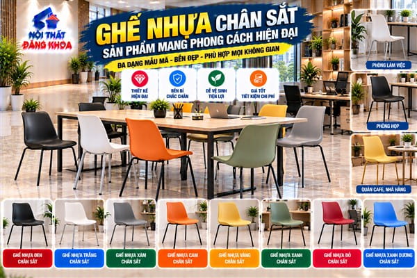 Ảnh: Ghế nhựa chân sắt - Sản phẩm mang phong cách hiện đại