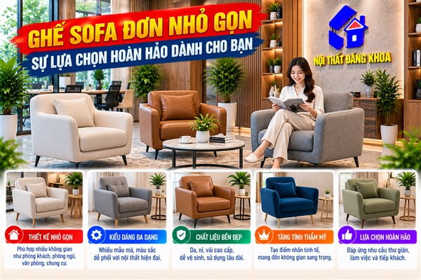 Ảnh: Ghế sofa đơn nhỏ gọn sự lựa chọn hoàn hảo dành cho bạn