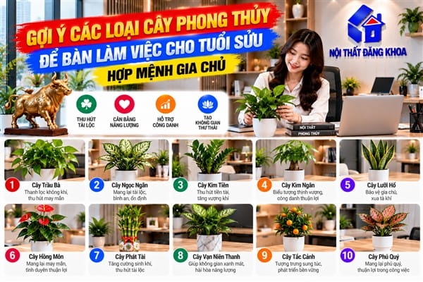 Ảnh: Gợi ý các loại cây phong thủy để bàn làm việc cho tuổi Sửu