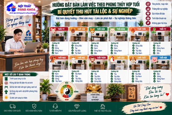 Ảnh: Tầm quan trọng của việc chọn hướng đặt bàn làm việc theo phong thủy