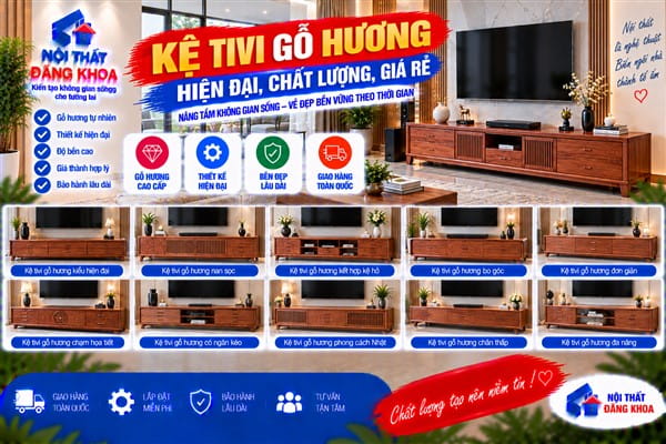 Ảnh: Kệ tivi gỗ hương hiện đại, chất lượng, giá rẻ