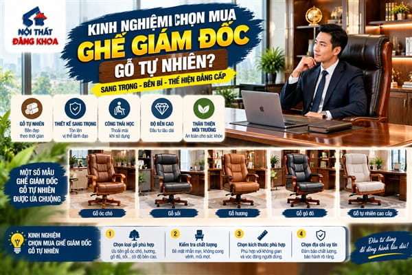Ảnh: Kinh nghiệm chọn mua ghế giám đốc gỗ tự nhiên?