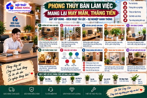 Ảnh: Phong thủy bàn làm việc là sự kết hợp giữa vị trí, hướng và cách bố trí nội thất