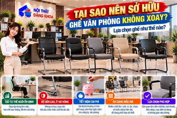 Ảnh: Ghế văn phòng không xoay là gì và tại sao đáng quan tâm?