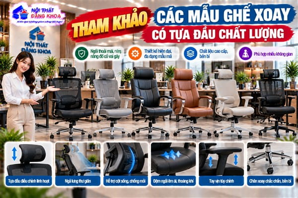 Ảnh: Vì sao nên chọn ghế xoay có tựa đầu?