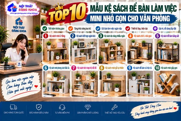 Ảnh: Lợi ích của kệ sách mini để bàn làm việc