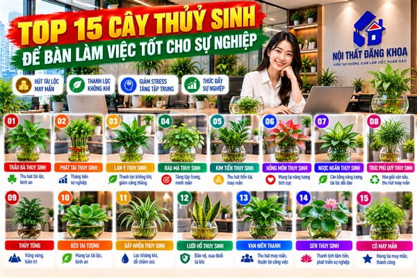 Ảnh: Top 15 Cây Thuỷ Sinh Để Bàn Làm Việc Tốt Cho Sự Nghiệp