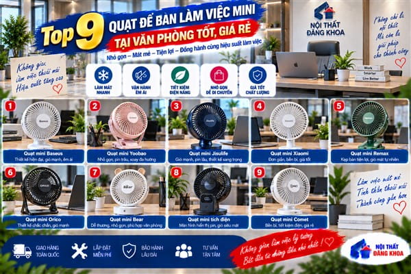 Ảnh: Quạt mini USB có kích thước nhỏ gọn cho bàn làm việc