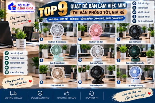 Ảnh: Quạt mini USB lồng sắt để bàn bàn làm việc mini