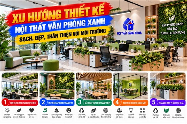 Ảnh: Nội thất văn phòng xanh góp phần tạo môi trường làm việc dễ chịu